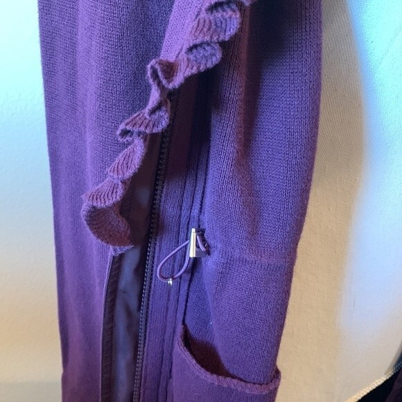 ESCADA SPORT Mock Neck Knee-Length jacket. Purple. Small - Picture 12 of 12